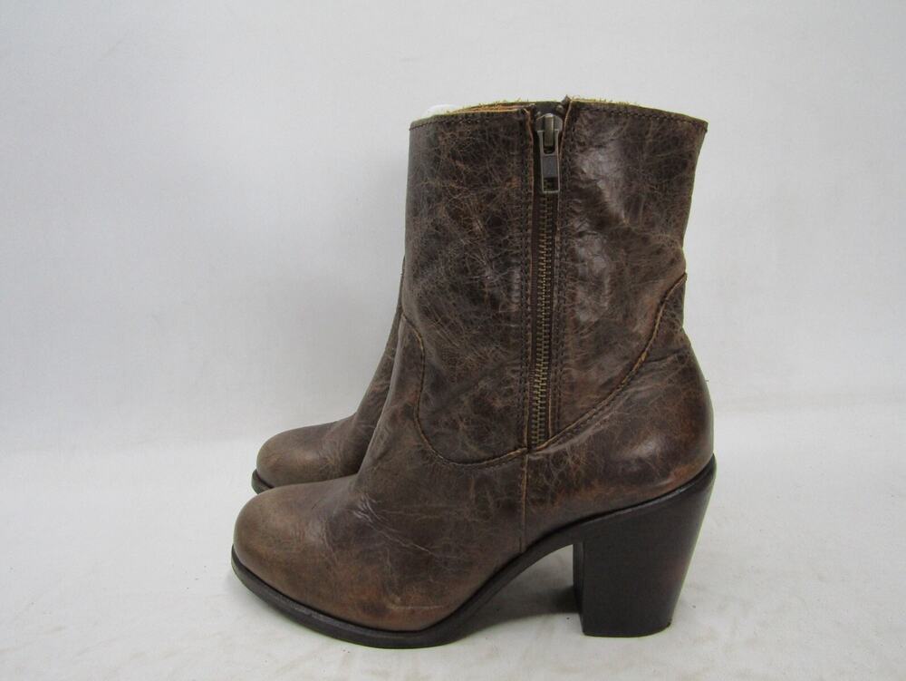 Corral Womens Size 9 M Brown Leather Zip Ankle Cowboy Western Fashion Boots